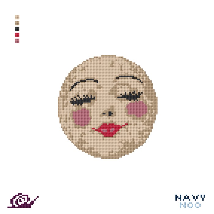 Smiling Moon needlepoint canvas design