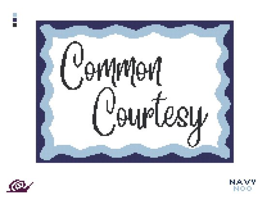 Common Courtesy Blue needlepoint canvas
