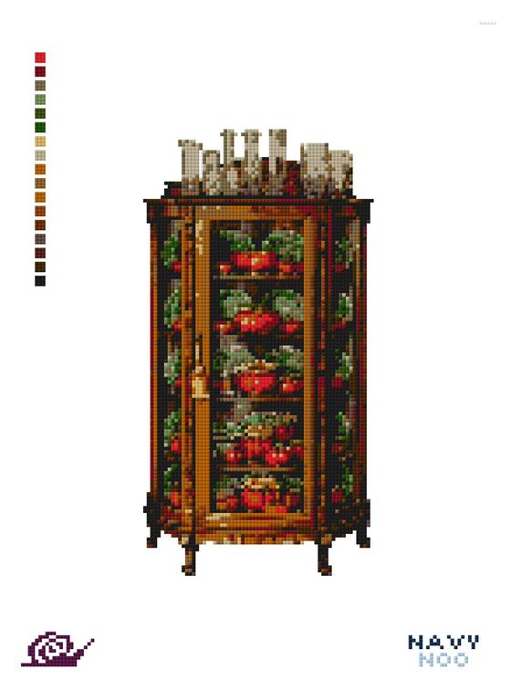 Curio Tomato needlepoint canvas