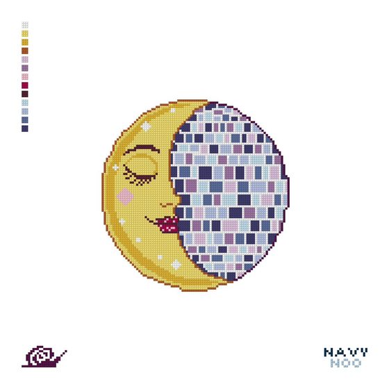Disco Moon needlepoint canvas
