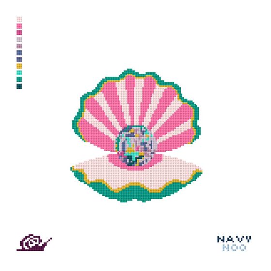 Disco Shell needlepoint canvas