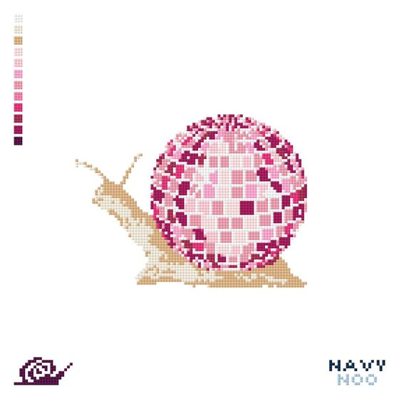 Disco Snail needlepoint canvas
