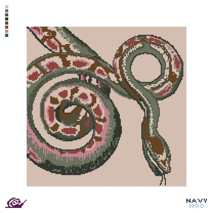 Desert Snake Front needlepoint canvas design