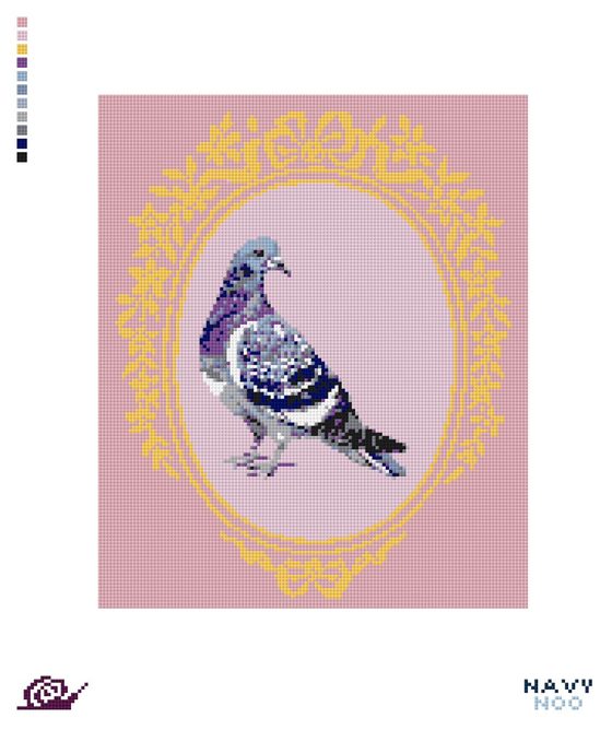 Gilded Pigeon needlepoint canvas