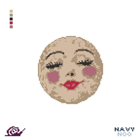 Smiling Moon needlepoint canvas